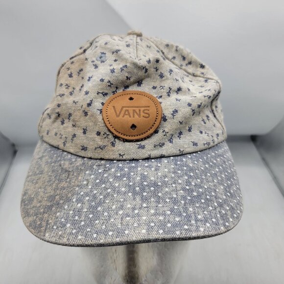 Vintage Vans Floral Print Baseball Cap With Leather Strap - Picture 1 of 8